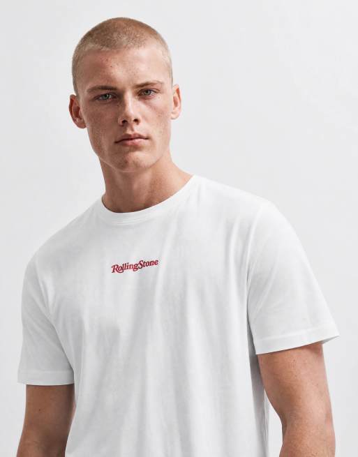 ONLY & SONS relaxed fit t-shirt with Rolling Stones back print in white, 9 of 10
