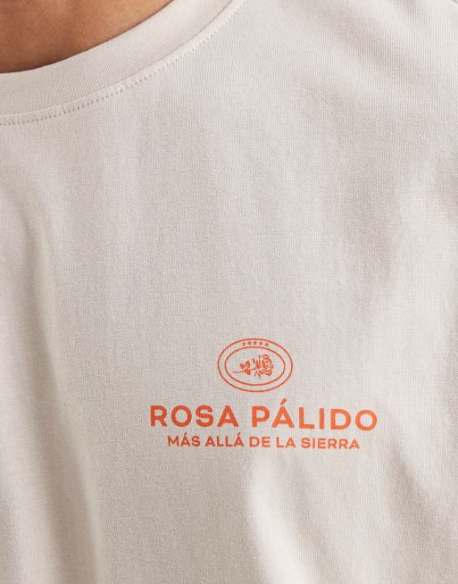 ONLY & SONS relaxed fit t-shirt with rose back print in beige, 3 of 5