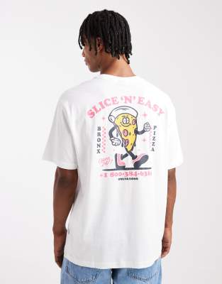 ONLY & SONS ONLY & SONS relaxed fit t-shirt with slice n easy back print in white