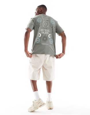 Only & Sons Relaxed Fit T-shirt With Solar Back Print In Gray