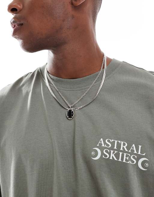 ONLY & SONS relaxed fit T-shirt with solar back print in gray