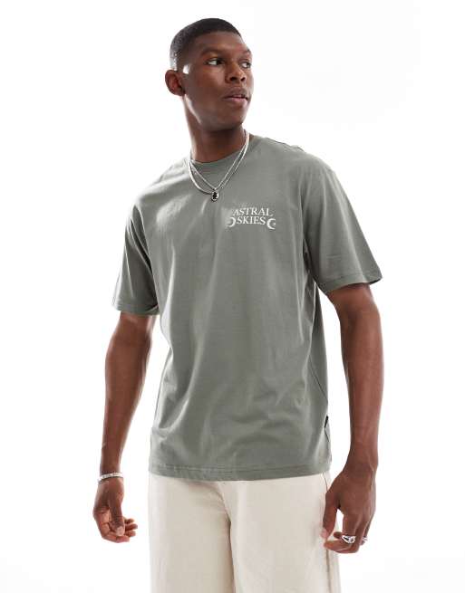 ONLY & SONS relaxed fit T-shirt with solar back print in gray