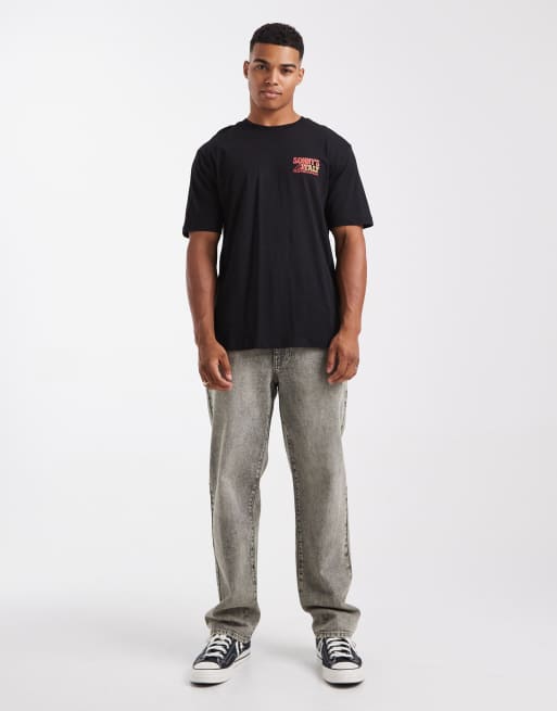 ONLY & SONS relaxed fit t-shirt with Sonny's pizza back print in black, 3 of 5