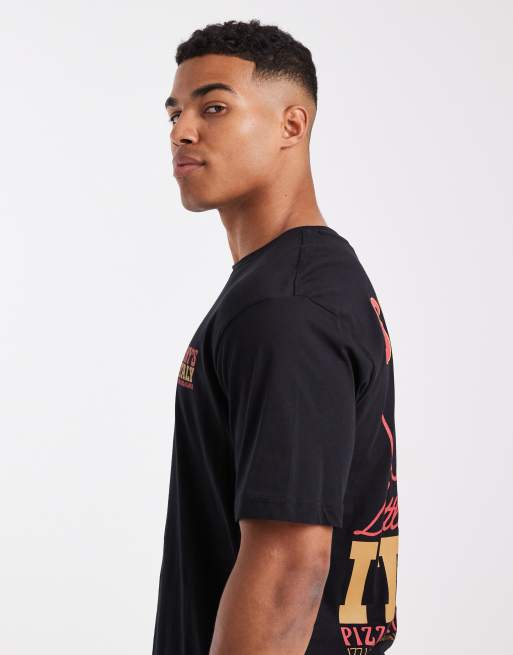 ONLY & SONS relaxed fit t-shirt with Sonny's pizza back print in black, 4 of 5