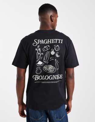 Only & Sons Relaxed Fit T-shirt With Spaghetti Back Print In Black