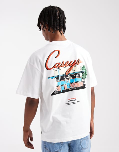 ONLY & SONS relaxed fit t-shirt with store graphic print in white - view 1