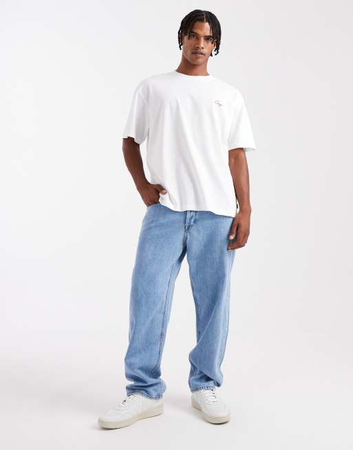 ONLY & SONS relaxed fit t-shirt with store graphic print in white