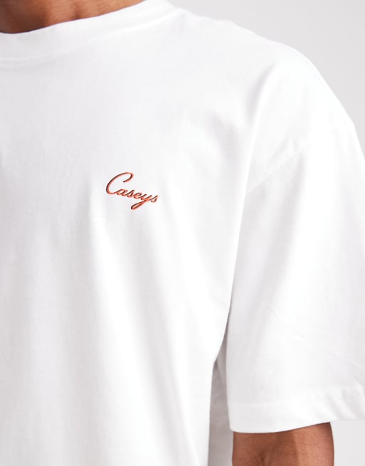 ONLY & SONS relaxed fit t-shirt with store graphic print in white