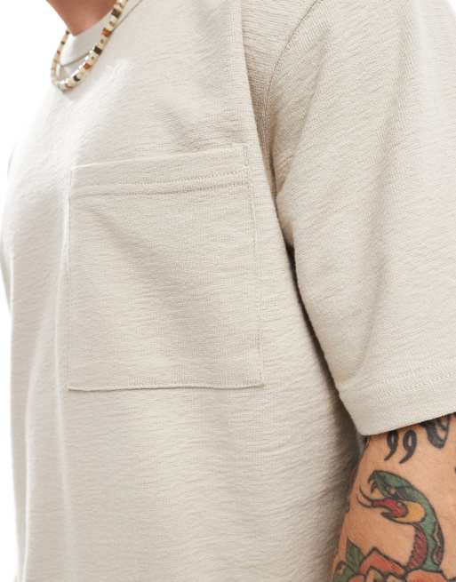 ONLY & SONS relaxed fit textured t-shirt in beige - part of a set, 4 of 4