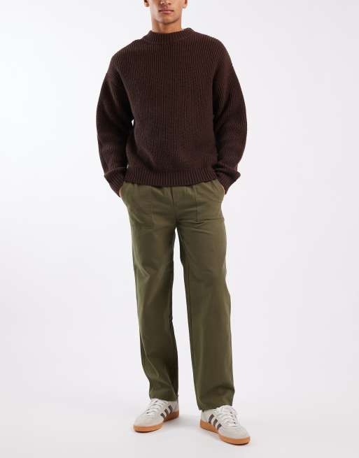 ONLY & SONS relaxed fit trouser in khaki , 2 of 5
