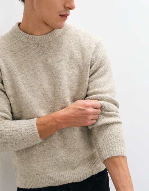 ONLY & SONS relaxed-fit trui met ronde hals in stone, 5 van 5