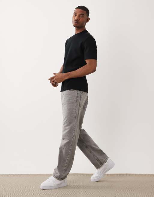 ONLY & SONS relaxed fit waffle t-shirt in black, 2 of 5