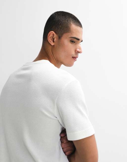 ONLY & SONS relaxed fit waffle t-shirt in white, 5 of 7