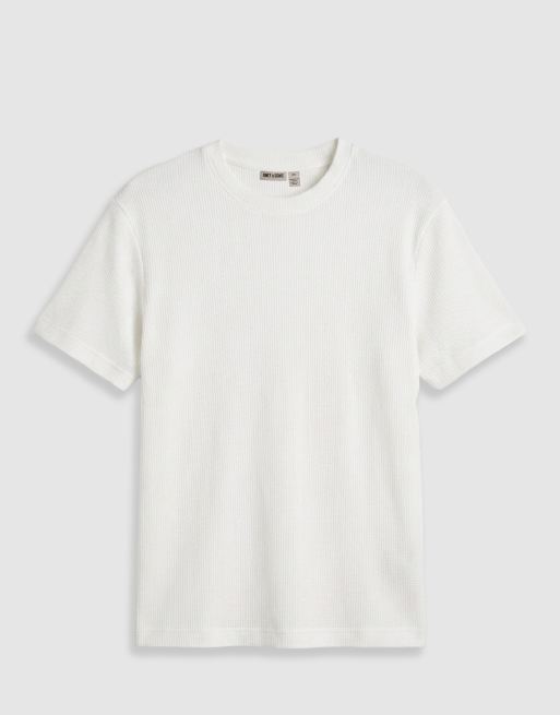 ONLY & SONS relaxed fit waffle t-shirt in white, 6 of 7