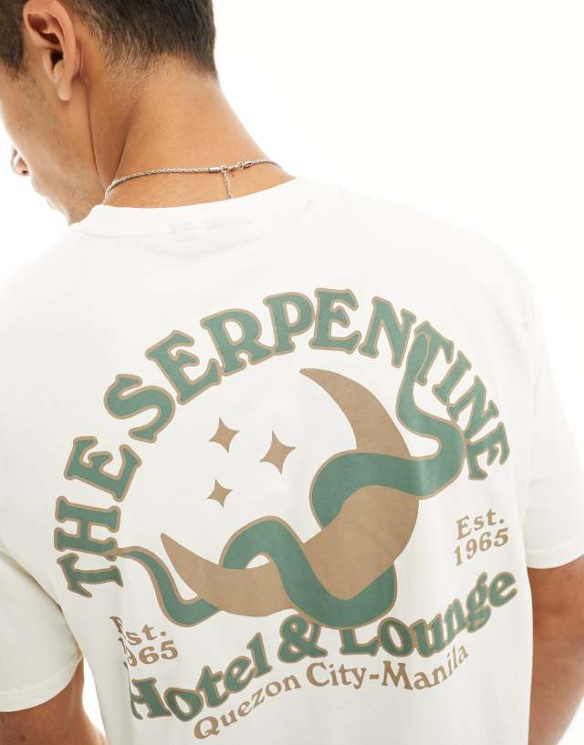 ONLY & SONS - relaxed serpentine t-shirt in beige