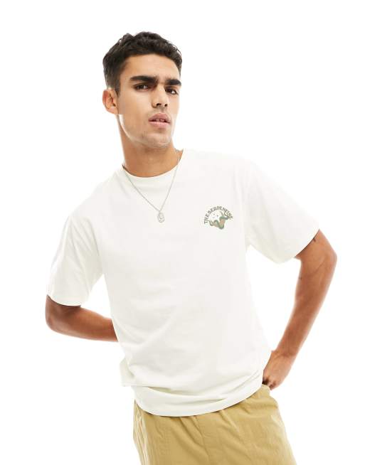 Only & Sons relaxed serpentine t-shirt in beige