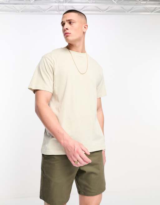 Only & Sons relaxed t-shirt in beige | ASOS