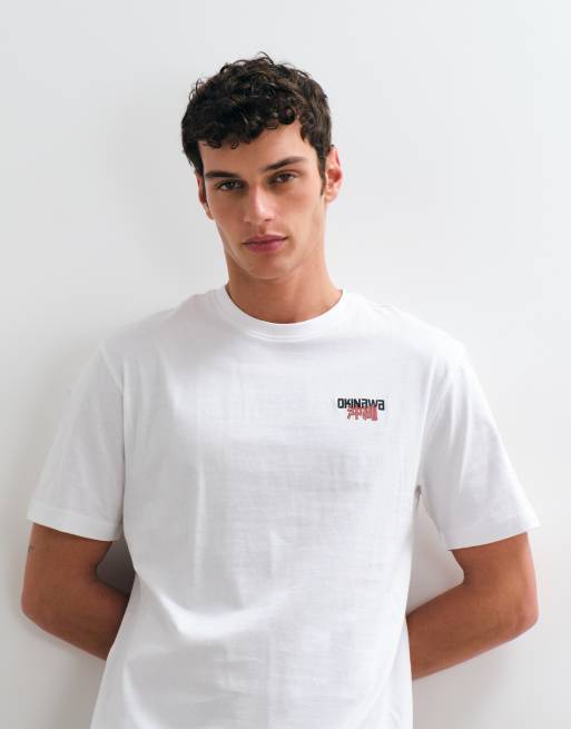 ONLY & SONS relaxed T-shirt met Okinaway print in wit, 2 van 5