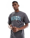 [ONLY & SONS] ONLY & SONS relaxed t-shirt with botanical print in dark grey XXS Magnet