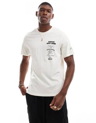 relaxed T-shirt with Day One print in cream-White