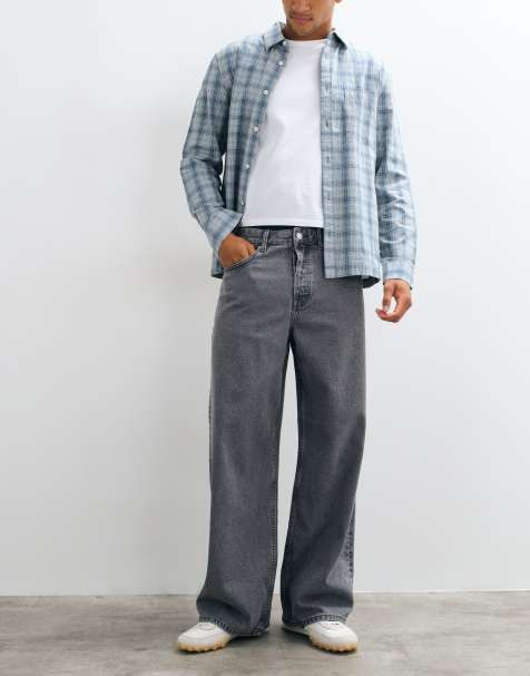 ONLY & SONS Remi vaqueros de pernera ancha en denim gris medio - view 1