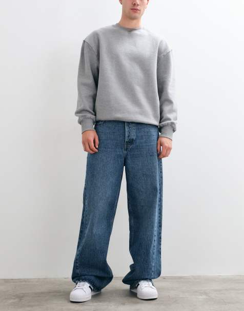 ONLY & SONS Remi wide leg  jeans in mid blue - view 1
