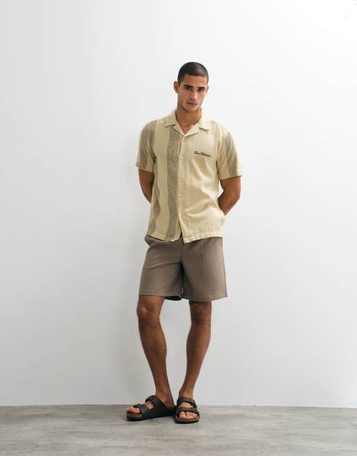 ONLY & SONS - Resort - Overhemd met borduursel in lichtgeel, 3 van 9
