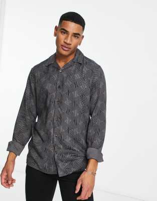 mens shirts with printed cuffs