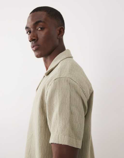 ONLY & SONS revere collar shirt co-ord in khaki | ASOS