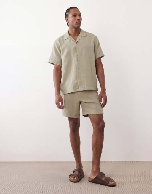 ONLY & SONS revere collar shirt in khaki (part of a set), 2 of 5