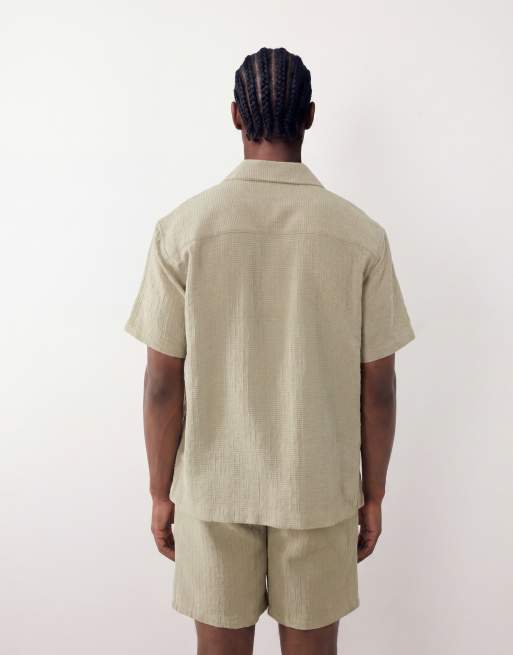 ONLY & SONS revere collar shirt in khaki (part of a set), 5 of 5