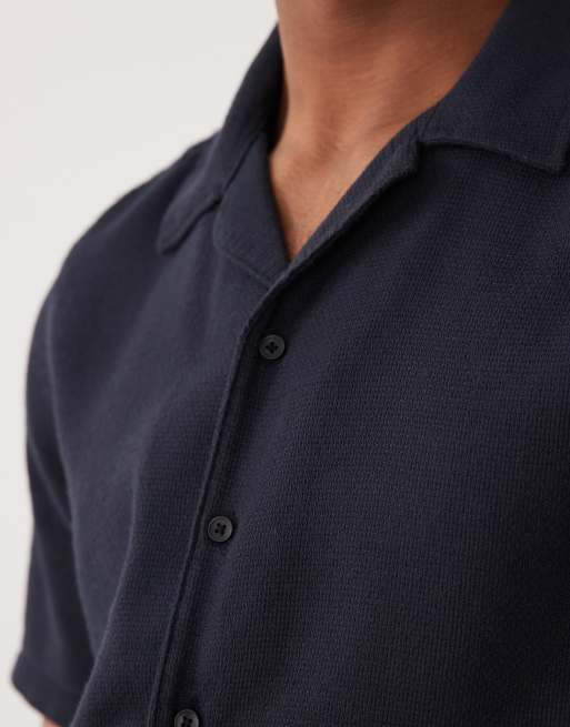 ONLY & SONS revere collar shirt in navy (part of a set), 3 of 5
