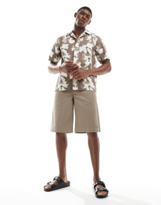 Only & Sons Revere Collar Shirt With Blurred Floral Print