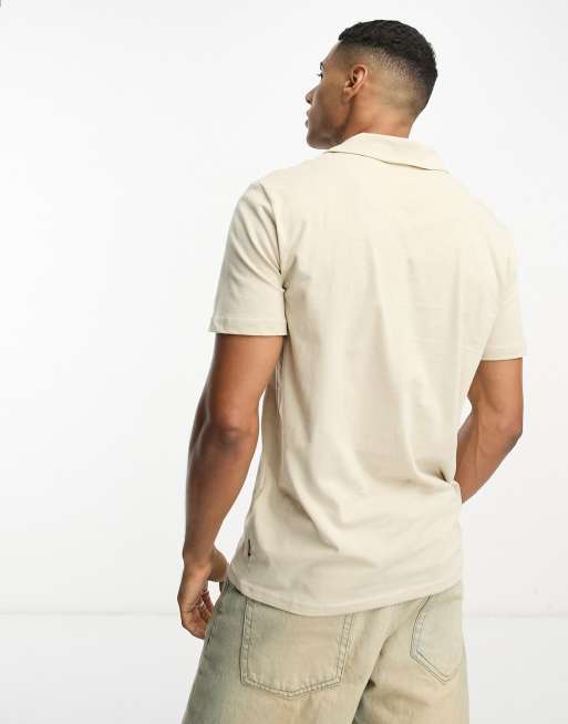 ONLY & SONS revere polo in beige, 4 of 4