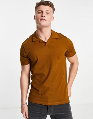 Only & Sons revere polo shirt in brown