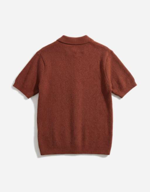 ONLY & SONS rib knit shirt in rust brown, 7 of 12