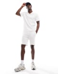 [ONLY & SONS] Only & Sons ribbed jersey shorts in white (part of a set) XS Bright White