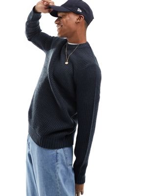 Only & Sons ribbed knit jumper in navy