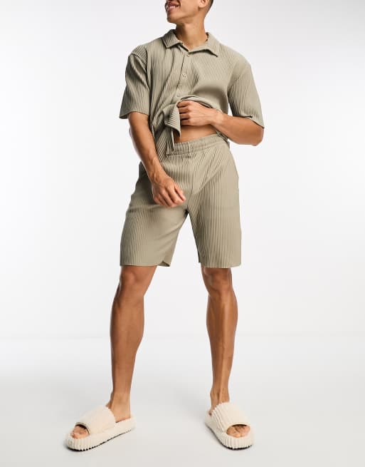 Only & Sons ribbed shorts in khaki (part of a set), 4 of 4