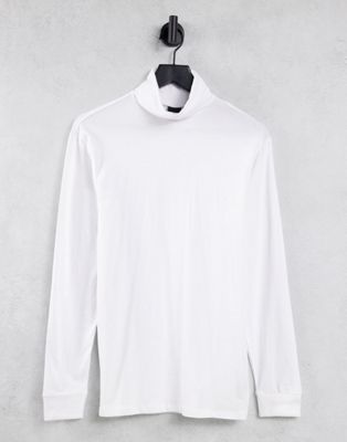 Only & Sons roll neck long sleeve top in white