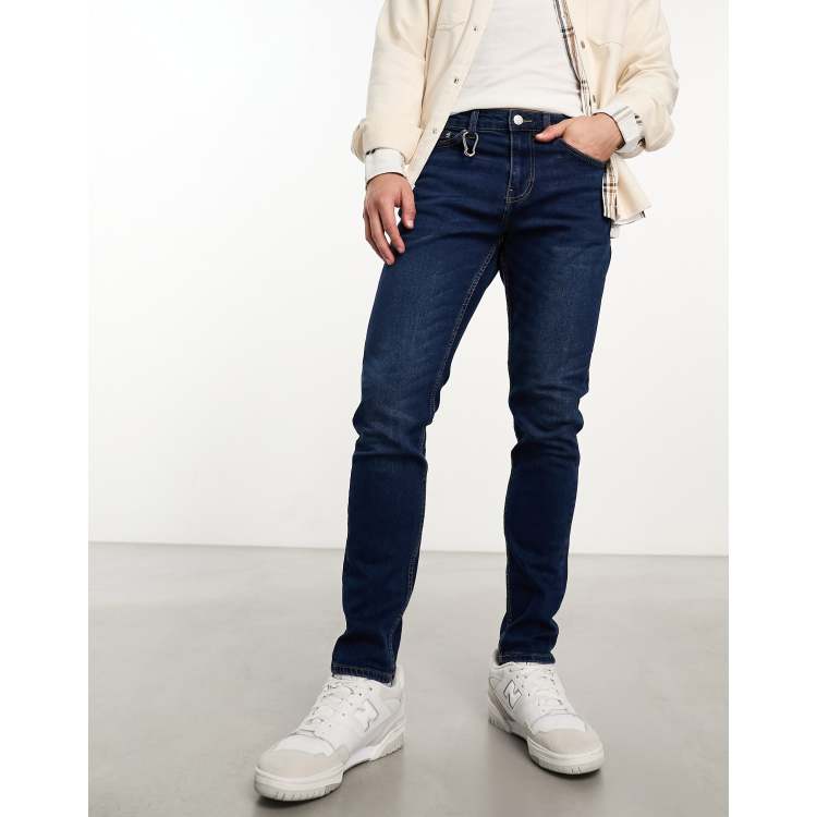 Mid Wash Tapered Athletic Fit Jeans