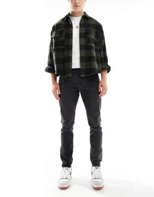 Only & Sons Rope Slim Tapered Jeans In Washed Black
