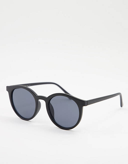 Only & Sons round frame sunglasses in black