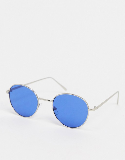 Only & Sons round sunglasses with blue lens