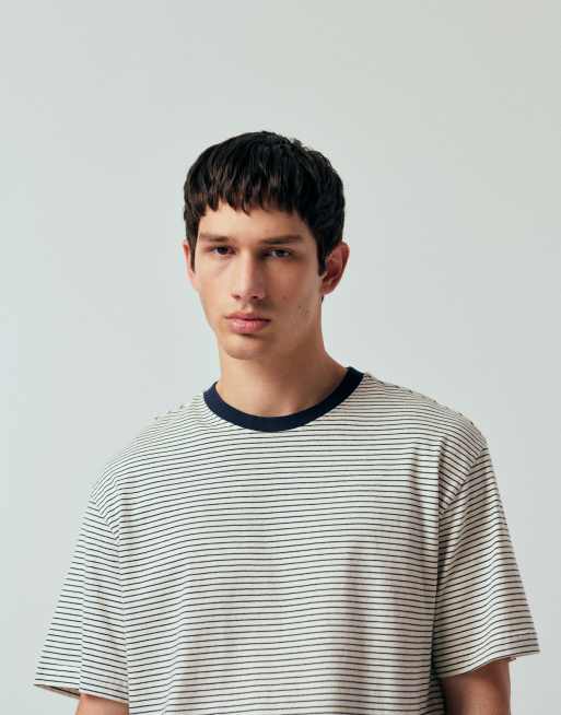 ONLY & SONS - Ruimvallend gestreept T-shirt in crème, 5 van 5