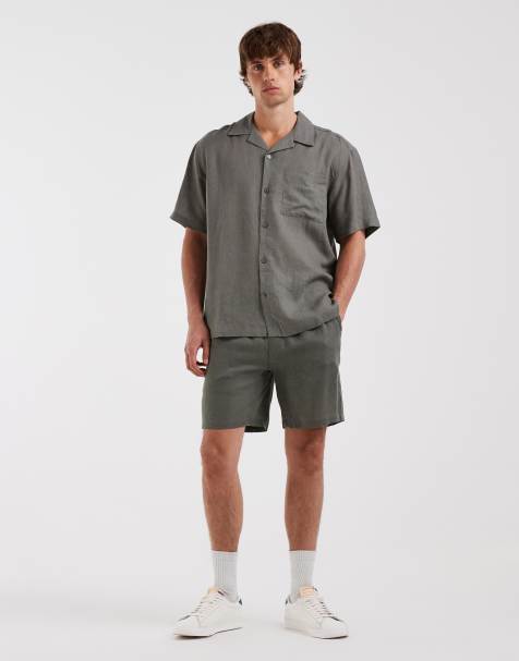 ONLY & SONS - Ruimvallend linnenrijk overhemd en short - view 1