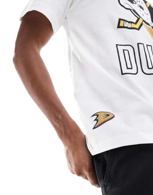 ONLY & SONS - Ruimvallend T-shirt met Anaheim Ducks-print op de rug in wit, 3 van 4