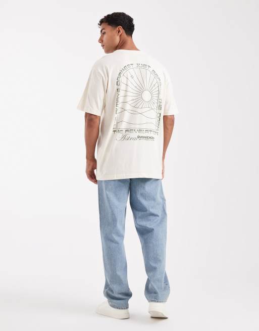 Only & Sons - Ruimvallend T-shirt met Astra-print op de achterkant in wit, 2 van 5