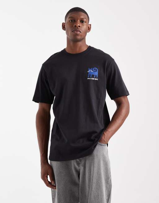 ONLY & SONS - Ruimvallend T-shirt met Chances Back-print in zwart, 3 van 5