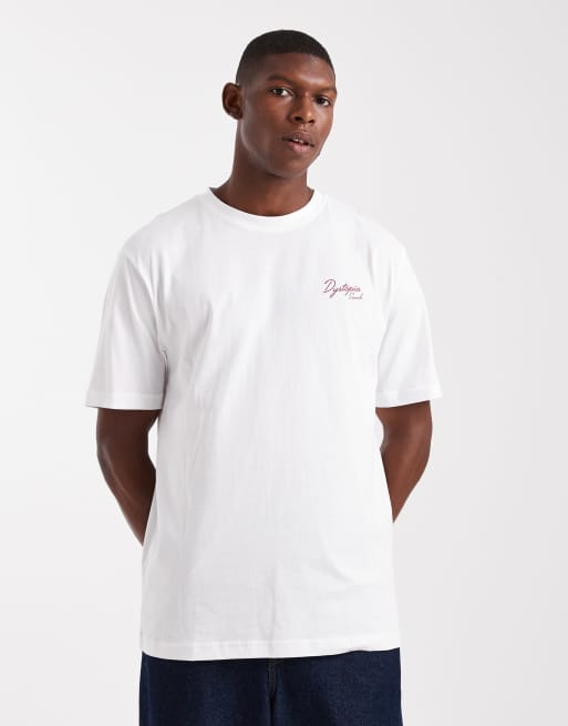 Only & Sons - Ruimvallend T-shirt met Dystopia-print op de achterkant in wit, 3 van 5
